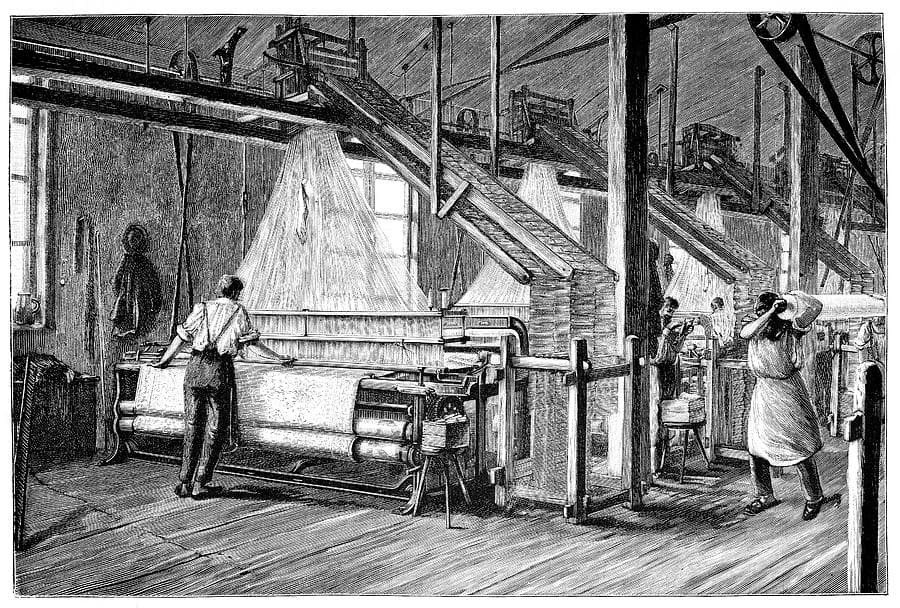 Jacquard loom workshop, 19th century